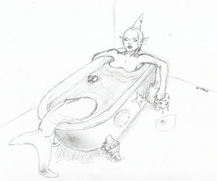 Mermaid in the Bath by Brian Cooke